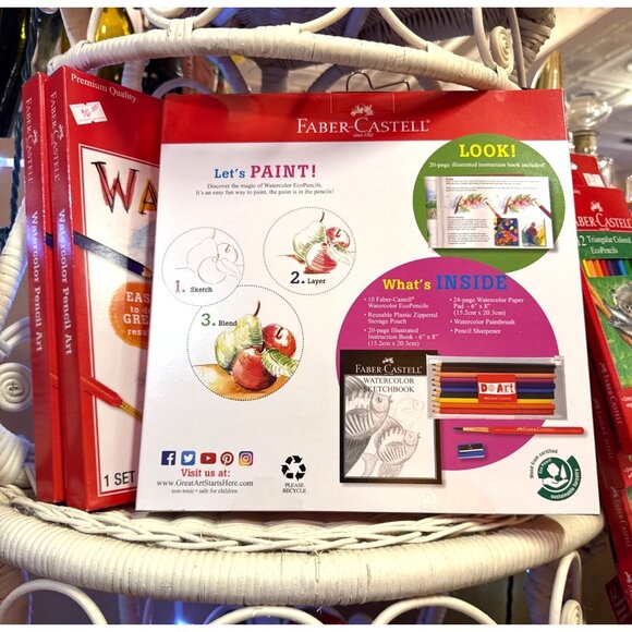 Faber-Castell Watercolor Pencil Art Set For Ages 9+ Complete Beginners Kit With - Picture 2 of 2